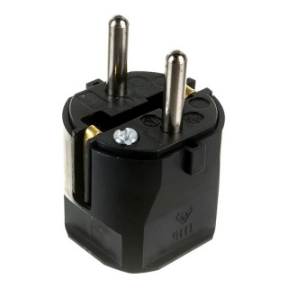 ABL Вилка термопласт 16A 2P+E 250V, черный